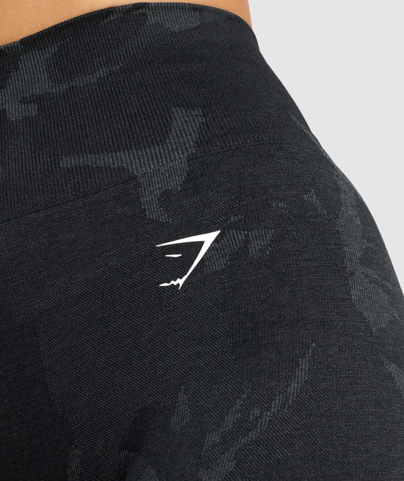 Gymshark Adapt Camo Bezšvové Legíny Savanna-čierna