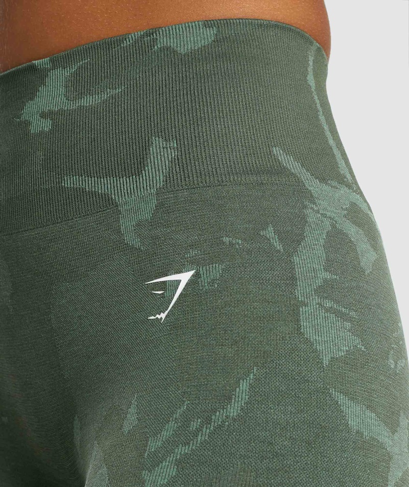 Gymshark Adapt Camo Bezšvové Legíny Savanovo-zelené