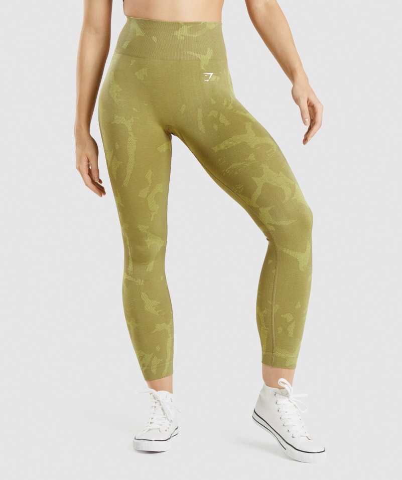 Gymshark Adapt Camo Bezšvové Legíny Savana-griffin Zelené