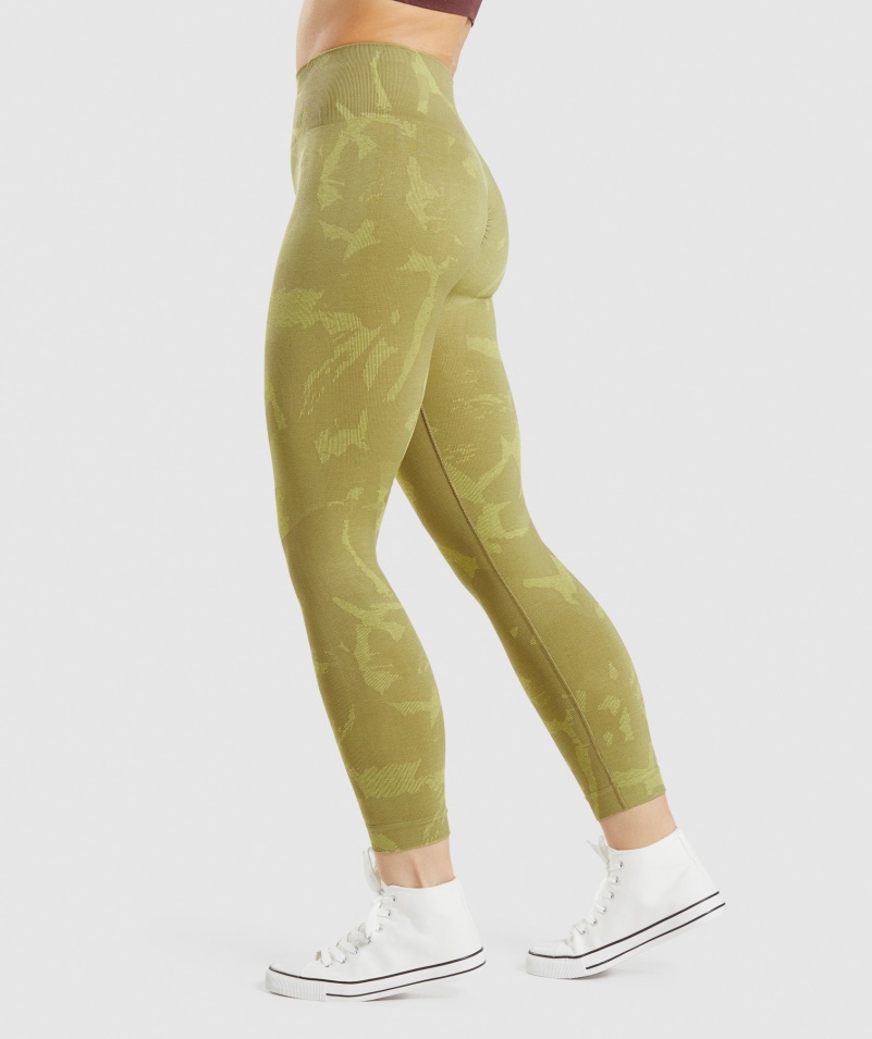 Gymshark Adapt Camo Bezšvové Legíny Savana-griffin Zelené