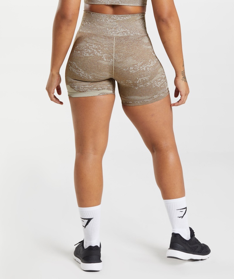 Gymshark Adapt Camo Bezšvové šortky Lávovo-kamienkové šedo-dušovo Hnedé