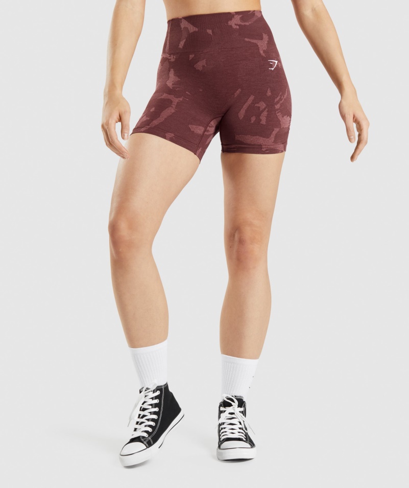 Gymshark Adapt Camo Bezšvové šortky Savana-čerešňová Hnedá