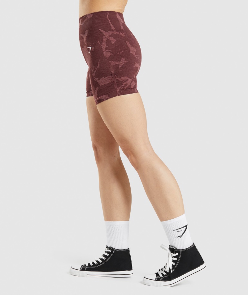 Gymshark Adapt Camo Bezšvové šortky Savana-čerešňová Hnedá