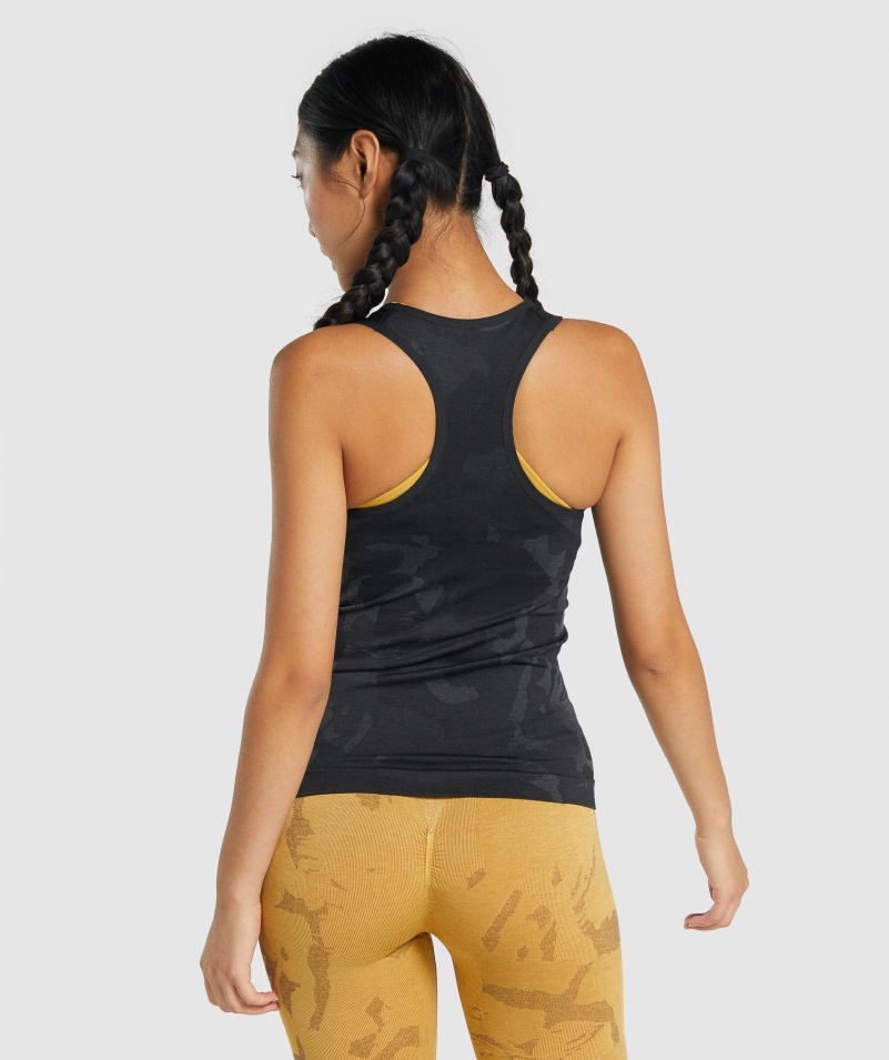 Gymshark Adapt Camo Bezšvové Tank Savana-čierna