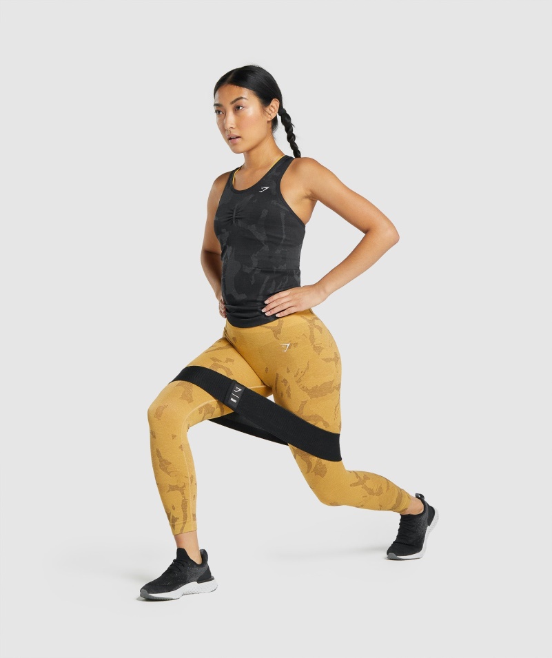 Gymshark Adapt Camo Bezšvové Tank Savana-čierna