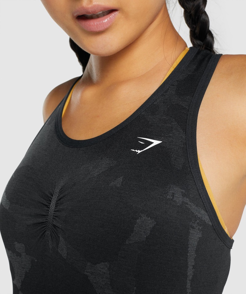 Gymshark Adapt Camo Bezšvové Tank Savana-čierna