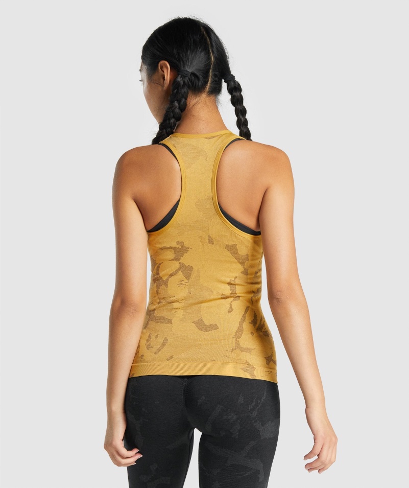 Gymshark Adapt Camo Bezšvový Tank Savana-žltý
