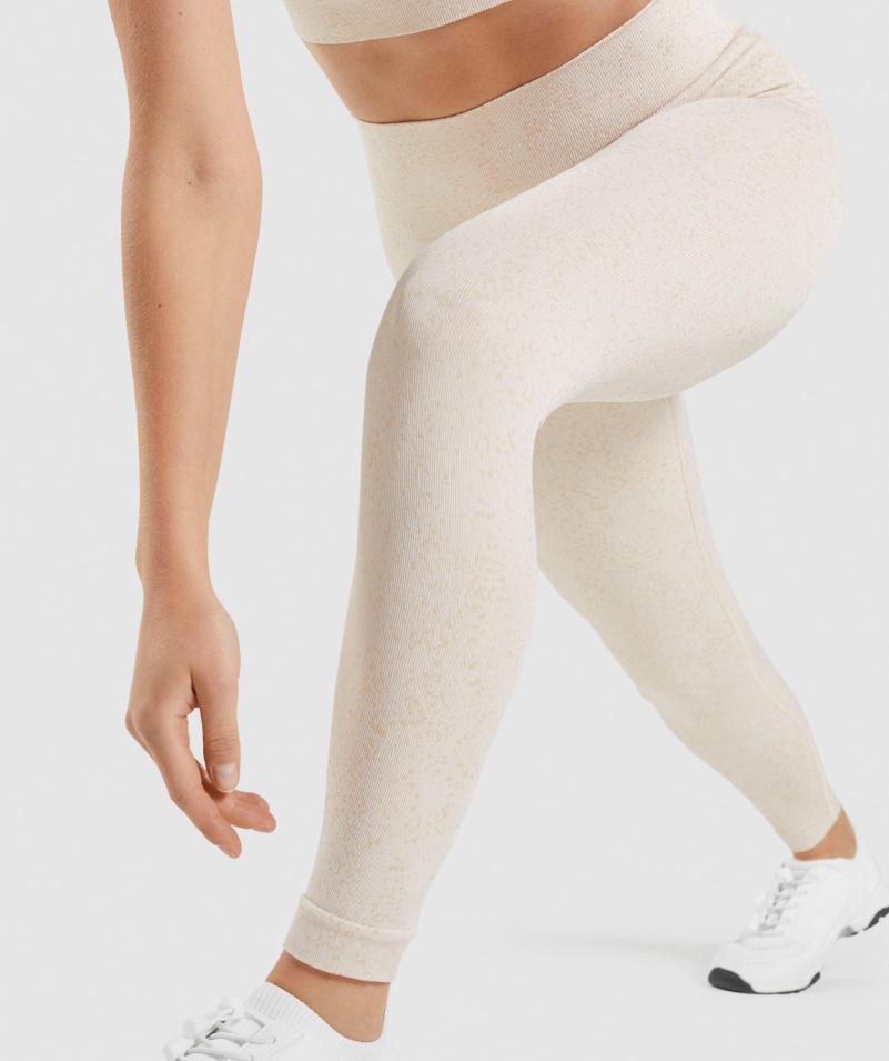 Gymshark Adapt Fleck Bezšvové Legíny Minerálno-kokosovo Biele