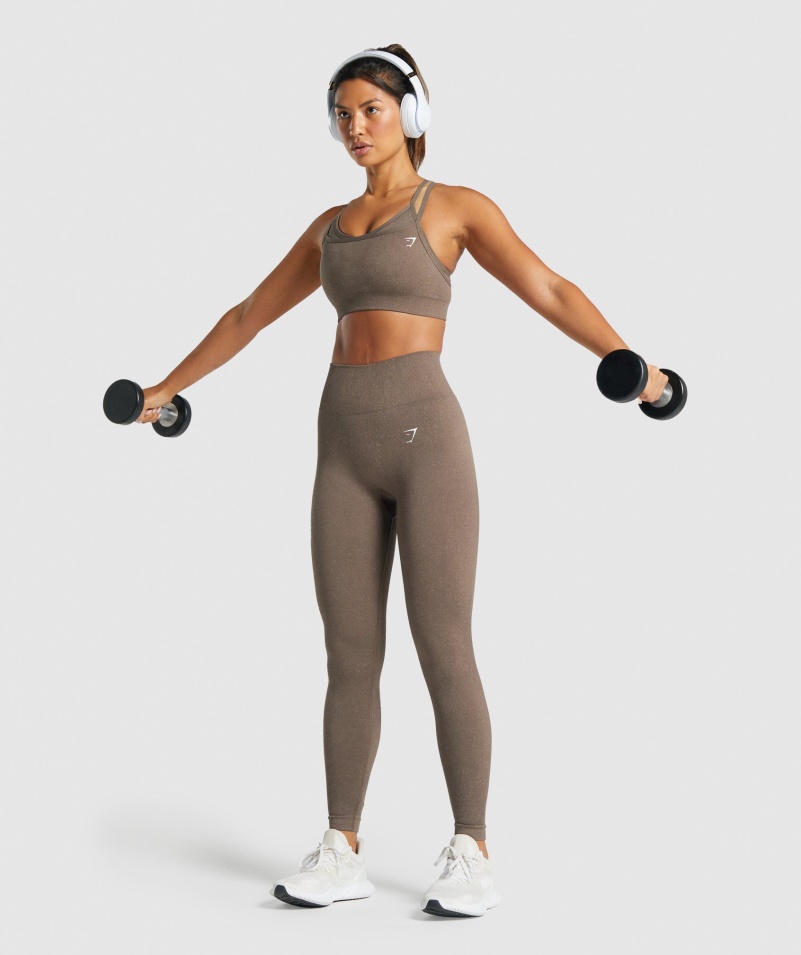 Gymshark Adapt Fleck Bezšvová športová Podprsenka Minerálno-hnedá