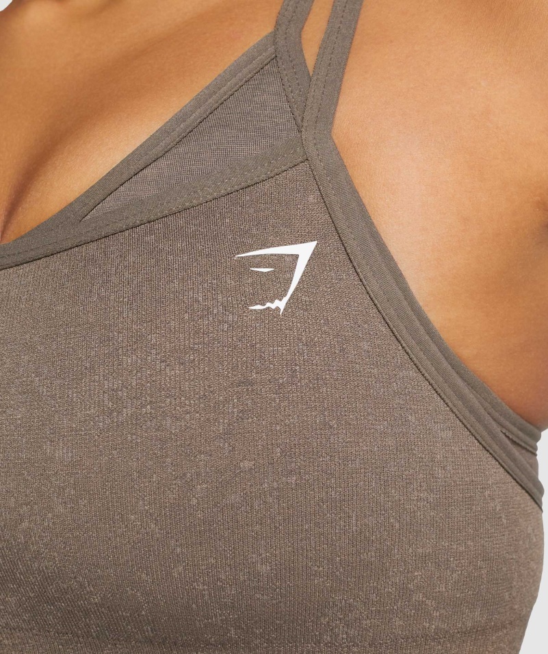 Gymshark Adapt Fleck Bezšvová športová Podprsenka Minerálno-hnedá