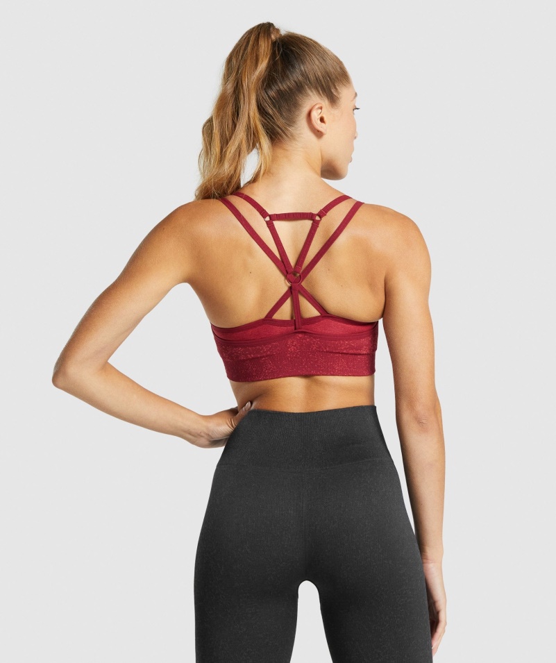 Gymshark Adapt Fleck Bezšvová športová Podprsenka Minerálno-bordová