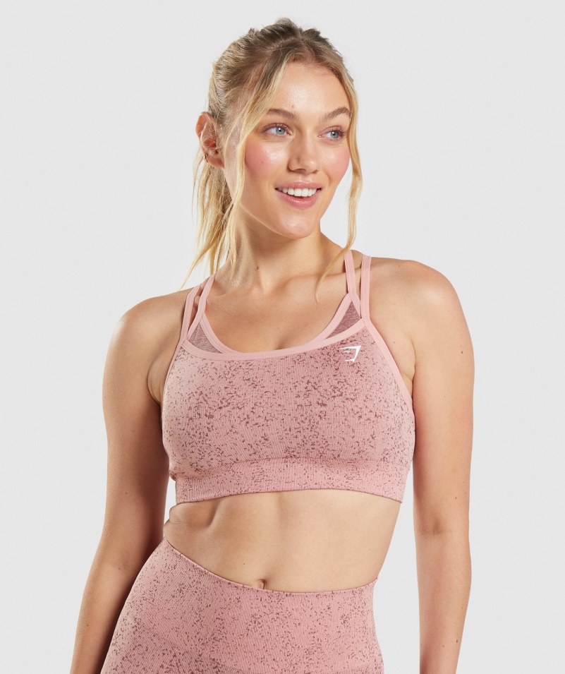 Gymshark Adapt Fleck Bezšvová športová Podprsenka Minerál-paige Ružová