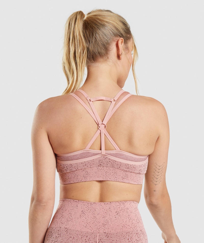 Gymshark Adapt Fleck Bezšvová športová Podprsenka Minerál-paige Ružová