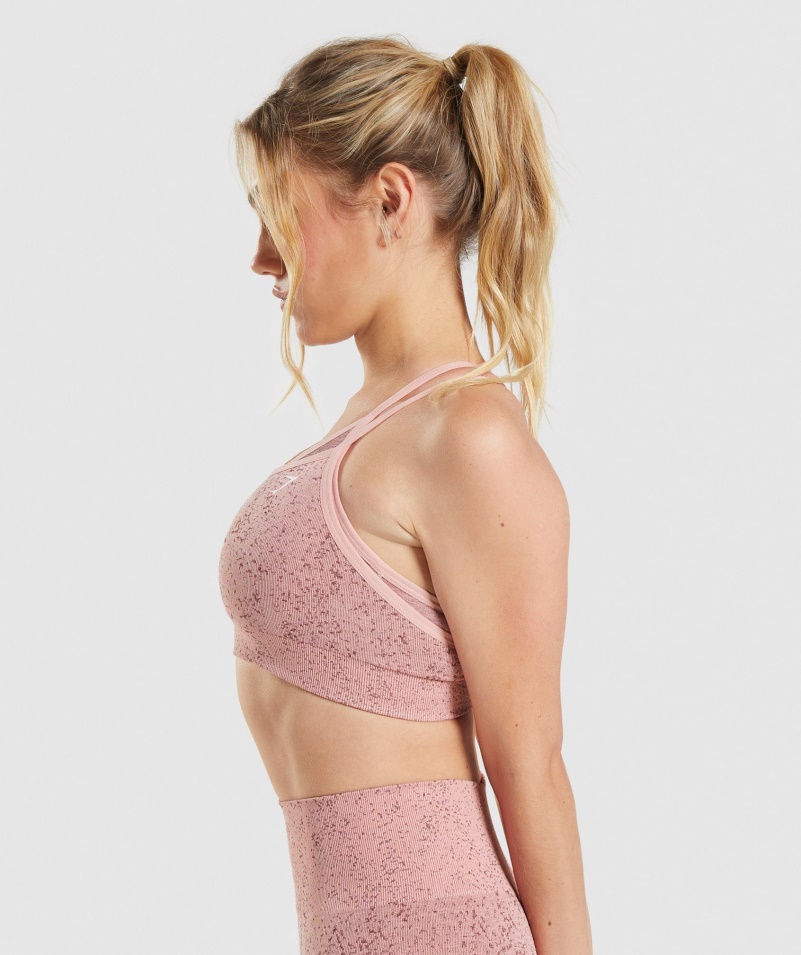 Gymshark Adapt Fleck Bezšvová športová Podprsenka Minerál-paige Ružová