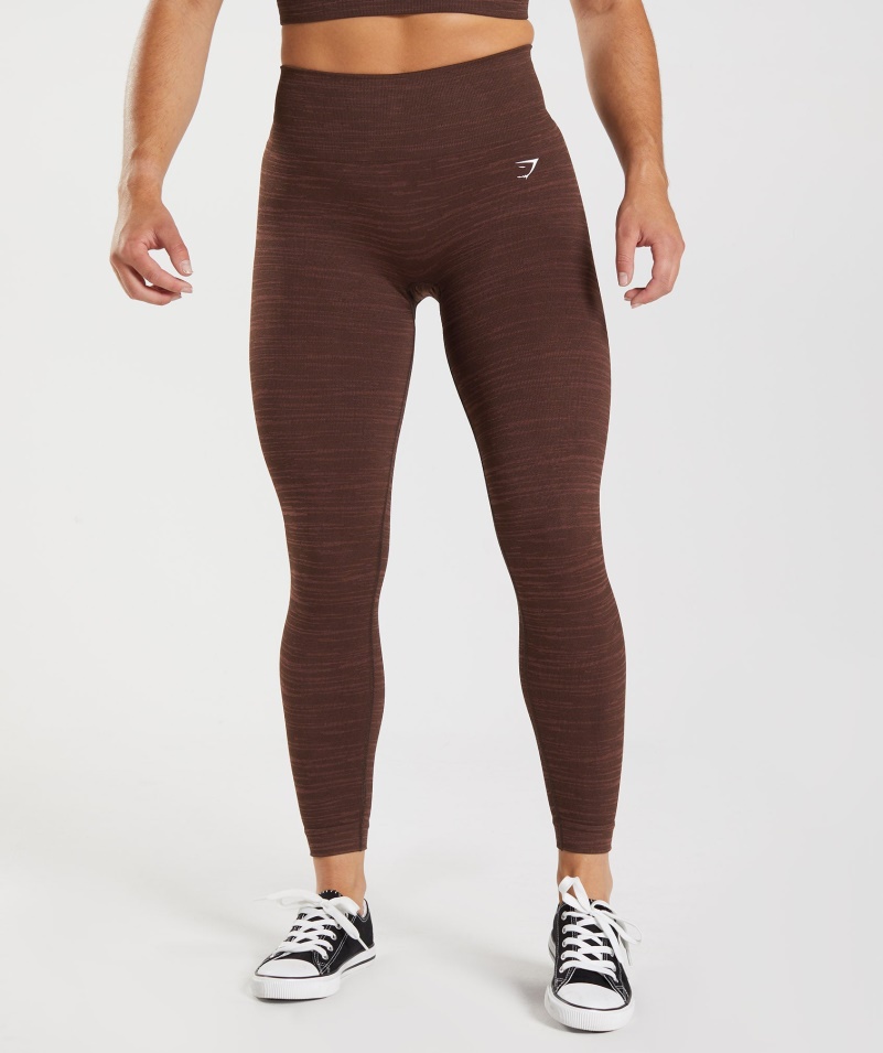 Gymshark Adapt Marl Bezšvové Legíny Vlt-archív Hnedo-hnedé