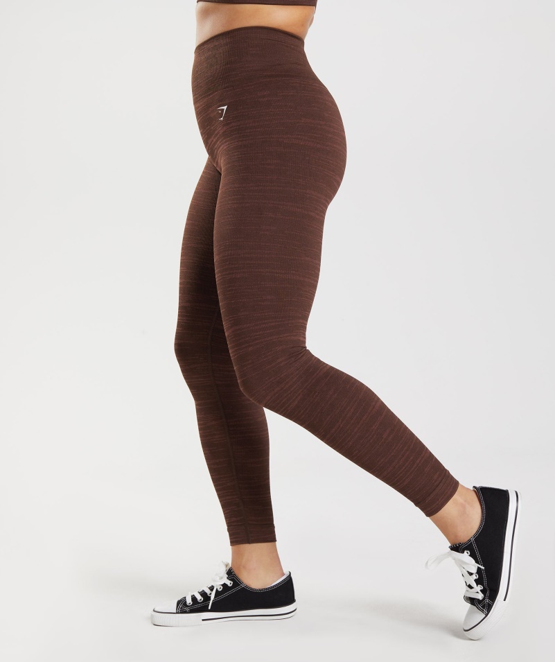 Gymshark Adapt Marl Bezšvové Legíny Vlt-archív Hnedo-hnedé