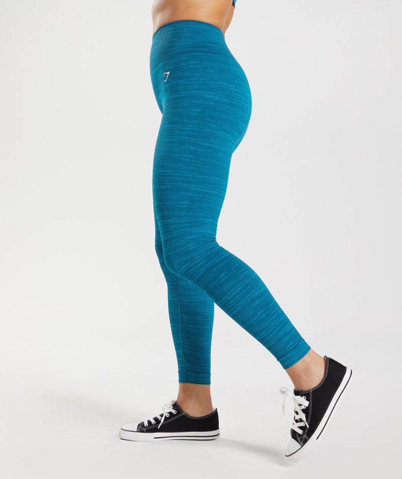 Gymshark Adapt Marl Bezšvové Legíny Vlt-atlantic Blue-shark Blue