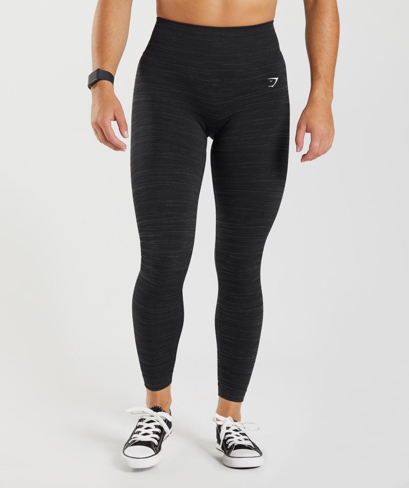 Gymshark Adapt Marl Bezšvové Legíny Vlt-black-smokey Grey