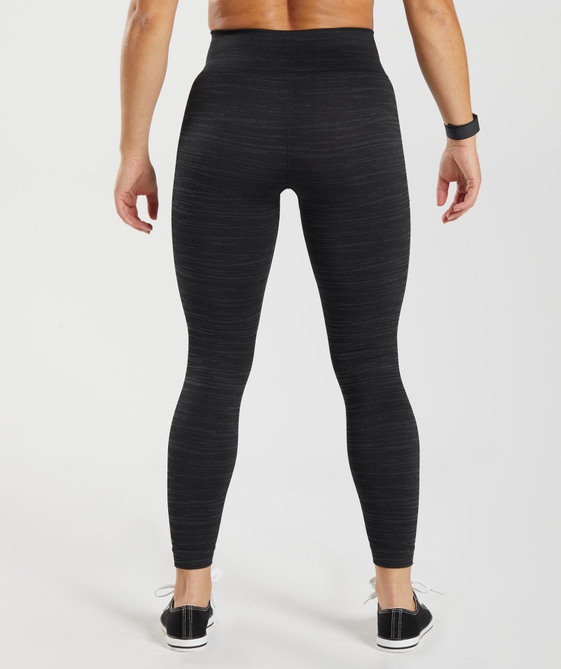 Gymshark Adapt Marl Bezšvové Legíny Vlt-black-smokey Grey