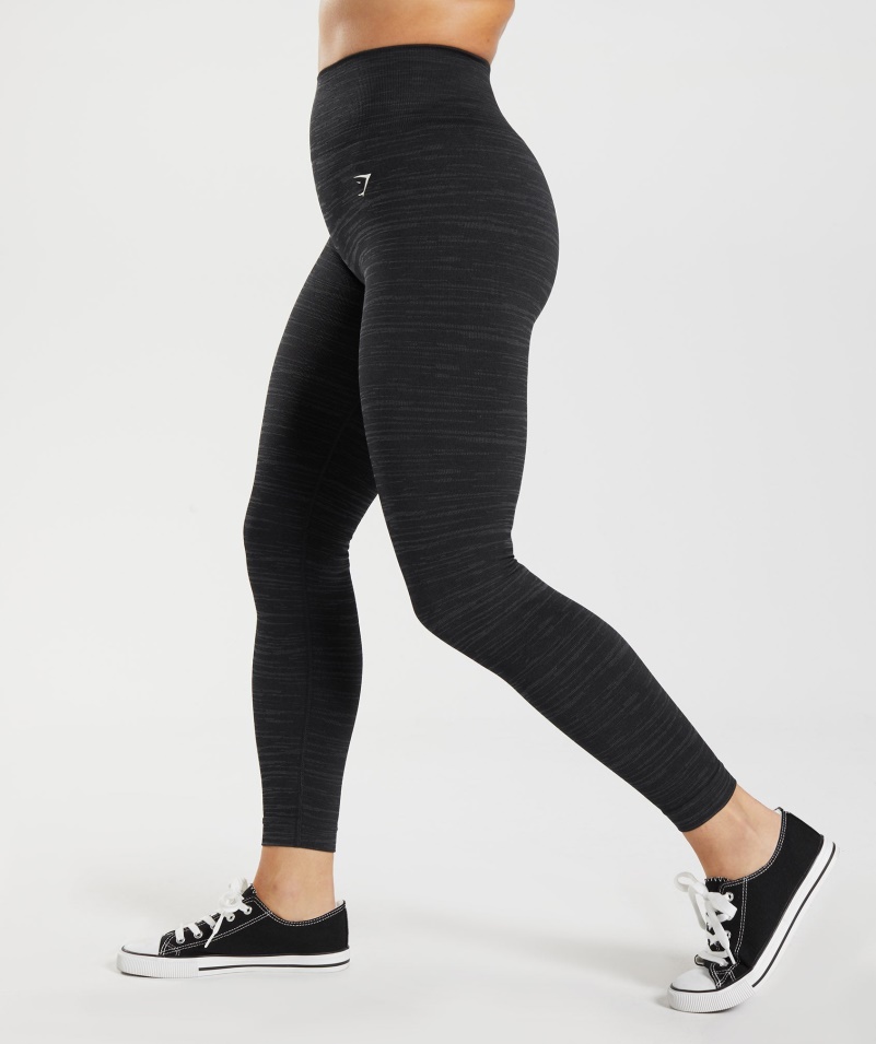 Gymshark Adapt Marl Bezšvové Legíny Vlt-black-smokey Grey