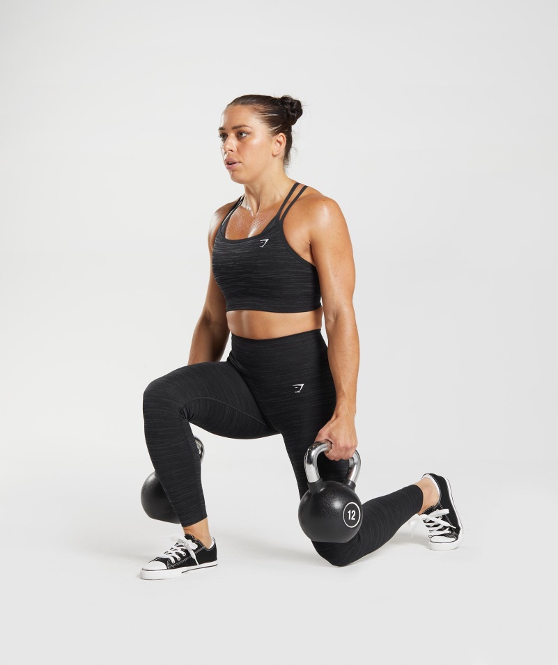Gymshark Adapt Marl Bezšvové Legíny Vlt-black-smokey Grey