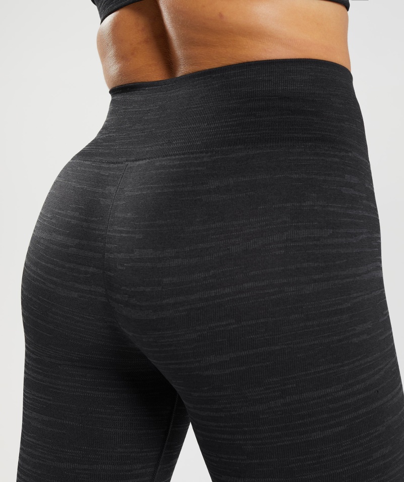 Gymshark Adapt Marl Bezšvové Legíny Vlt-black-smokey Grey