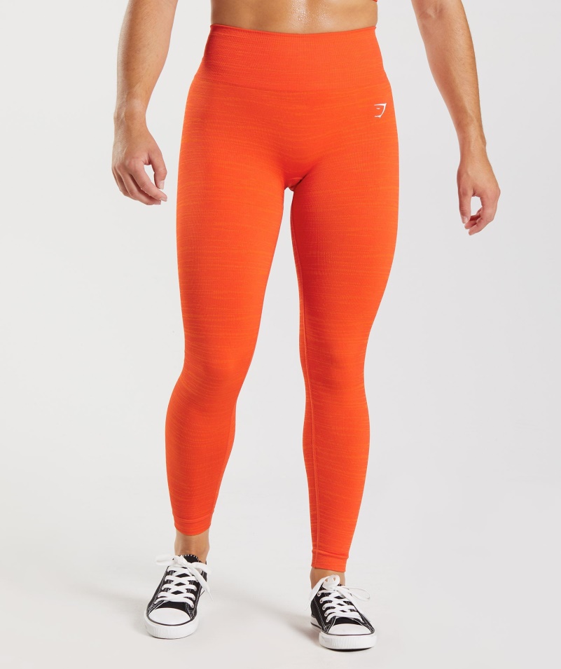 Gymshark Adapt Marl Bezšvové Legíny Vlt-pepper Red-pepper Orange