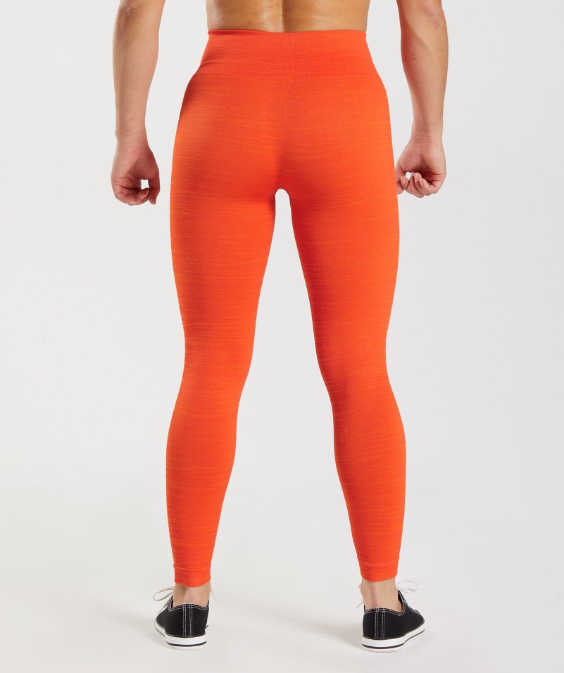Gymshark Adapt Marl Bezšvové Legíny Vlt-pepper Red-pepper Orange