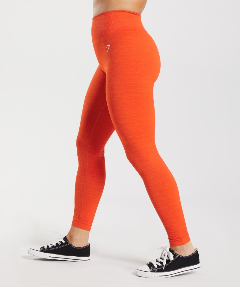 Gymshark Adapt Marl Bezšvové Legíny Vlt-pepper Red-pepper Orange