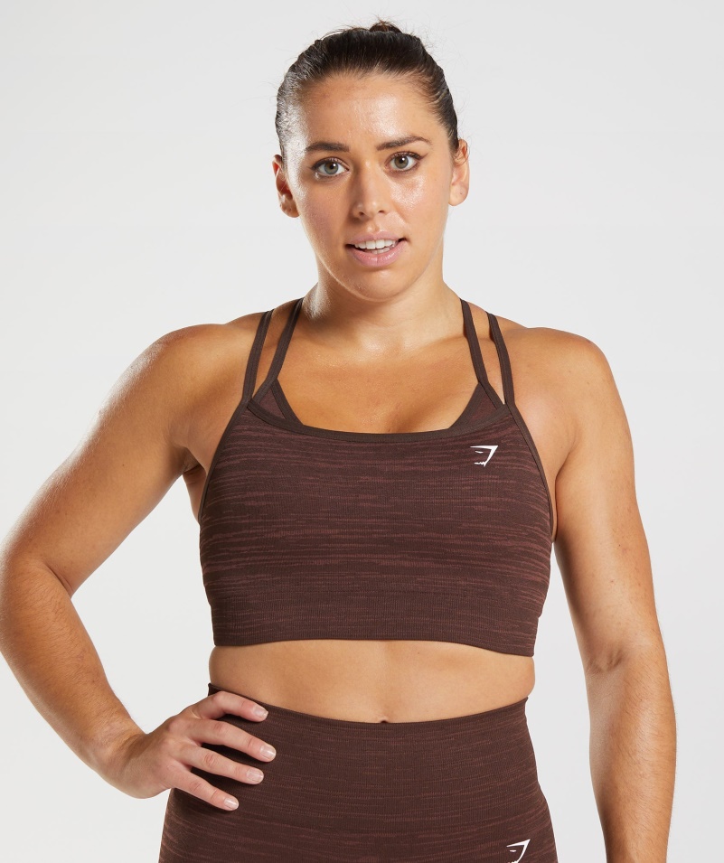 Gymshark Adapt Marl Bezšvová športová Podprsenka Vlt-archív Hnedo-hnedá