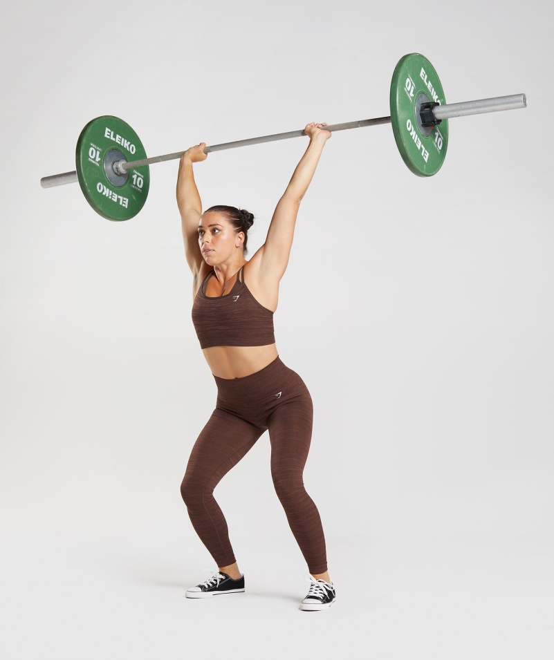 Gymshark Adapt Marl Bezšvová športová Podprsenka Vlt-archív Hnedo-hnedá