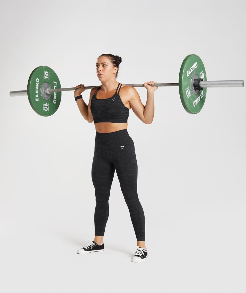 Gymshark Adapt Marl Bezšvová športová Podprsenka Vlt-black-smokey Grey