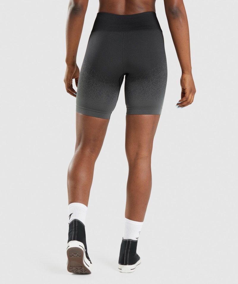 Gymshark Adapt Ombre Bezšvové Cyklistické šortky čierno-šedé