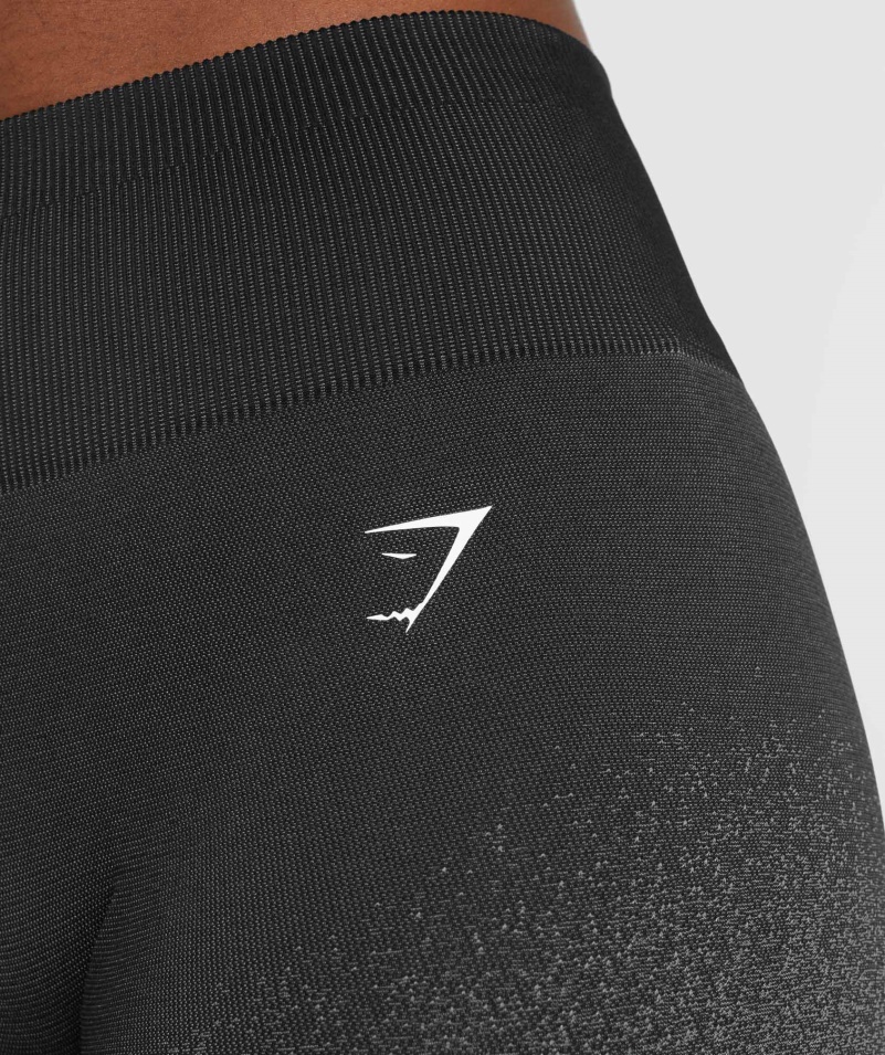 Gymshark Adapt Ombre Bezšvové Cyklistické šortky čierno-šedé