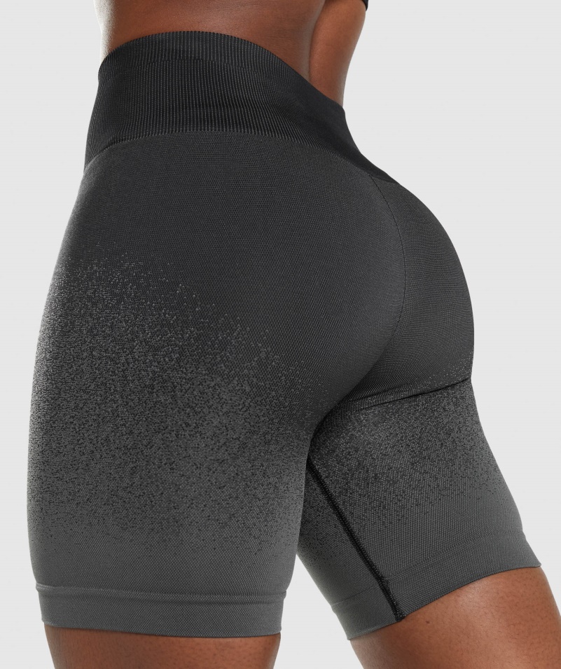 Gymshark Adapt Ombre Bezšvové Cyklistické šortky čierno-šedé