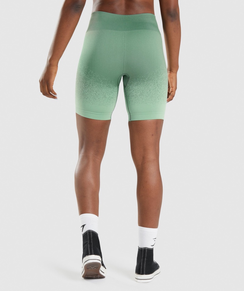 Gymshark Adapt Ombre Bezšvové Cyklistické šortky Zeleno-svetlo Zelené