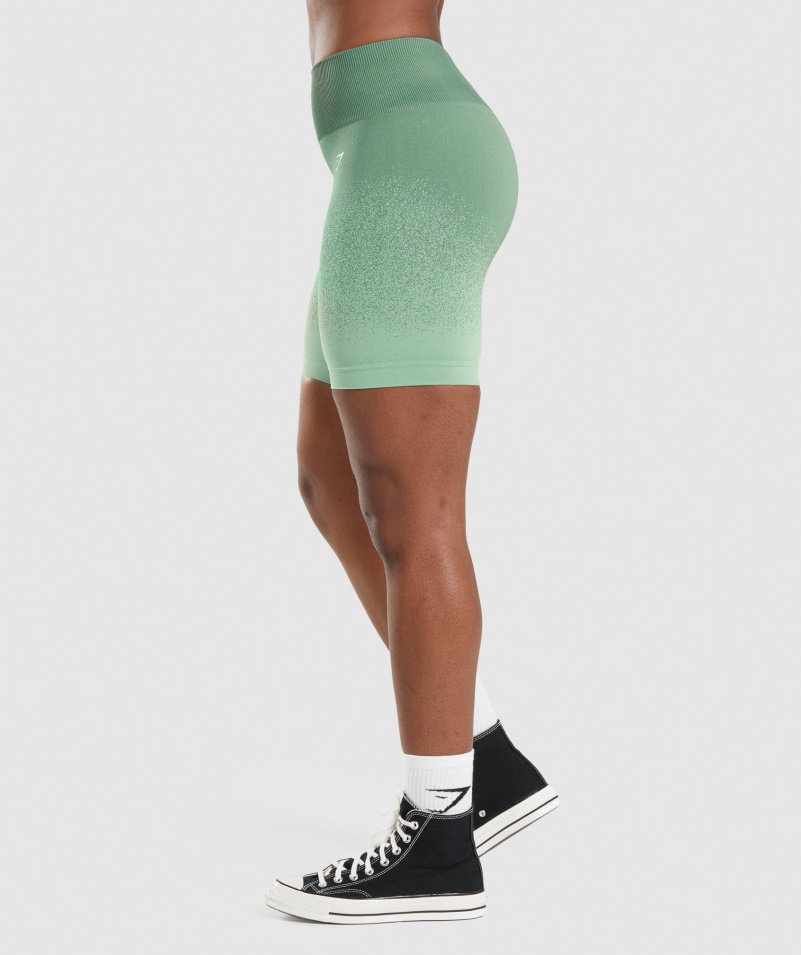 Gymshark Adapt Ombre Bezšvové Cyklistické šortky Zeleno-svetlo Zelené