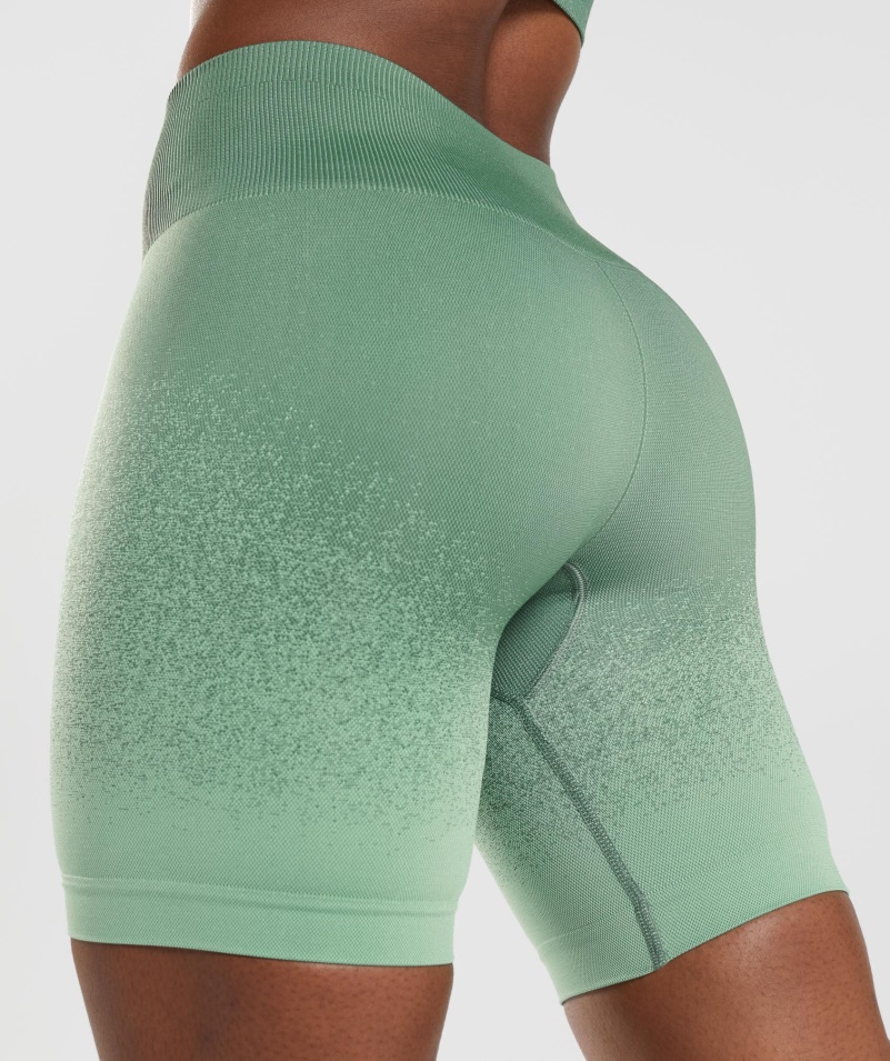 Gymshark Adapt Ombre Bezšvové Cyklistické šortky Zeleno-svetlo Zelené