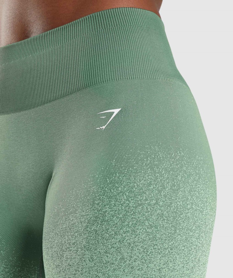 Gymshark Adapt Ombre Bezšvové Cyklistické šortky Zeleno-svetlo Zelené