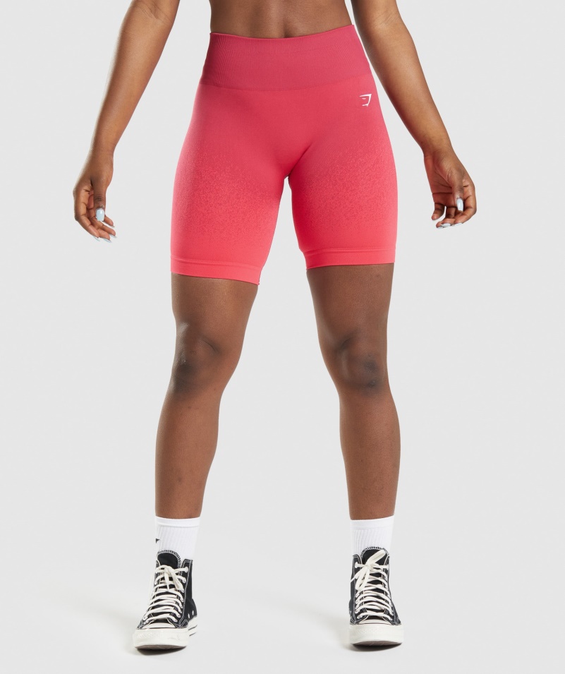 Gymshark Adapt Ombre Bezšvové Cyklistické šortky Ružovo-červené