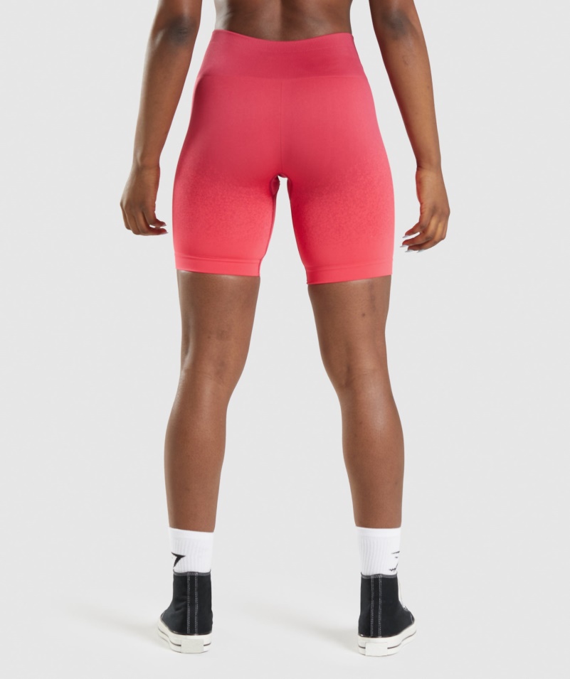 Gymshark Adapt Ombre Bezšvové Cyklistické šortky Ružovo-červené