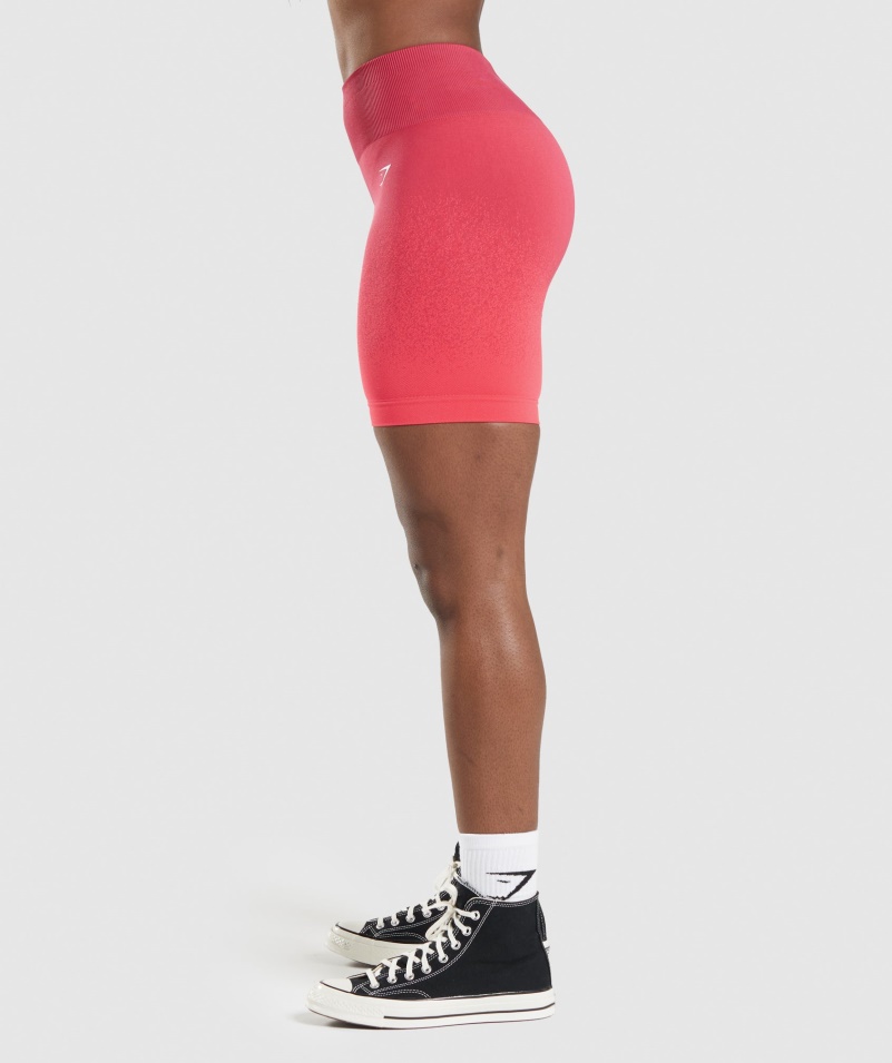 Gymshark Adapt Ombre Bezšvové Cyklistické šortky Ružovo-červené