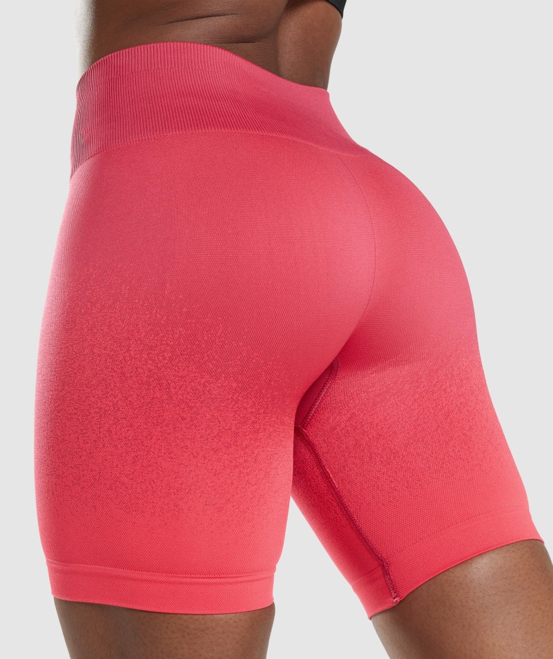 Gymshark Adapt Ombre Bezšvové Cyklistické šortky Ružovo-červené