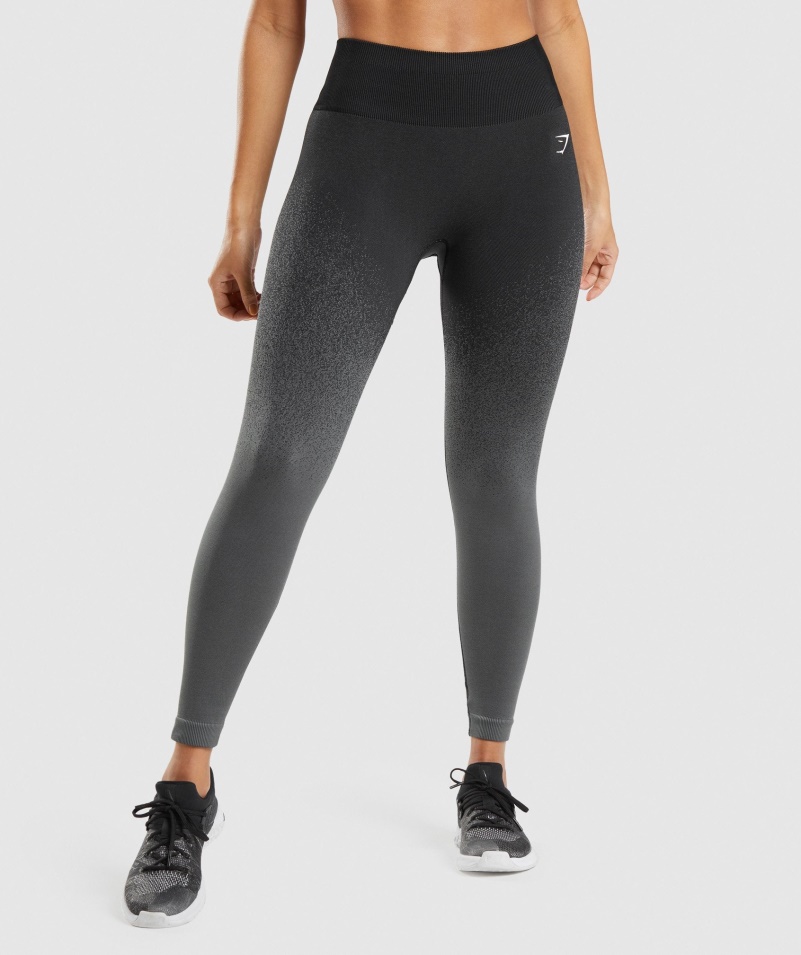 Gymshark Adapt Ombre Bezšvové Legíny čierno-šedé