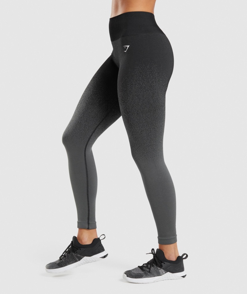 Gymshark Adapt Ombre Bezšvové Legíny čierno-šedé