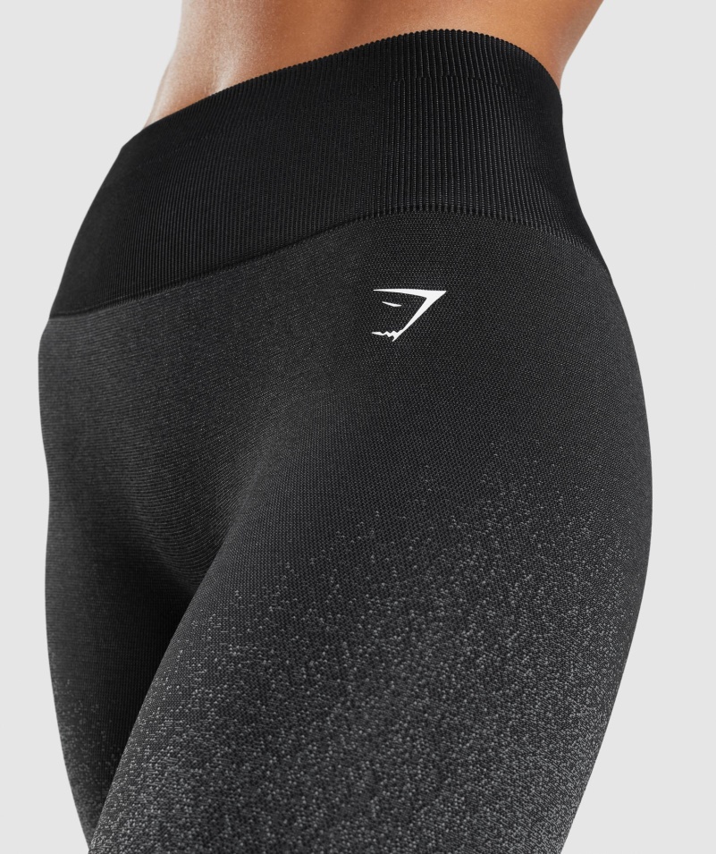 Gymshark Adapt Ombre Bezšvové Legíny čierno-šedé