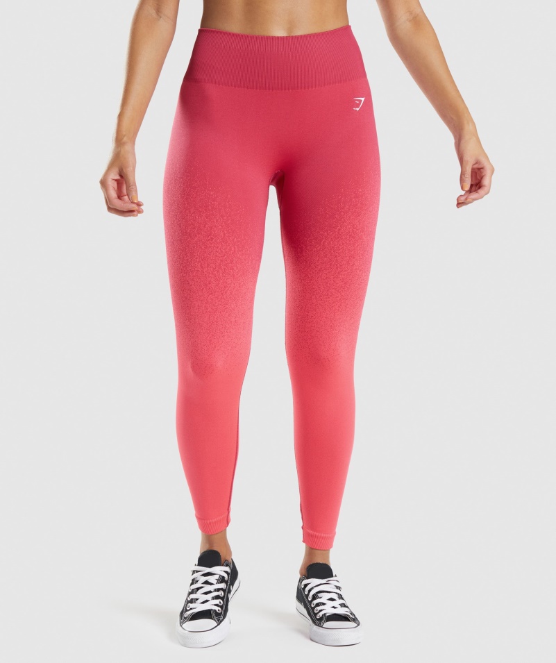 Gymshark Adapt Ombre Bezšvové Legíny Ružovo-červené