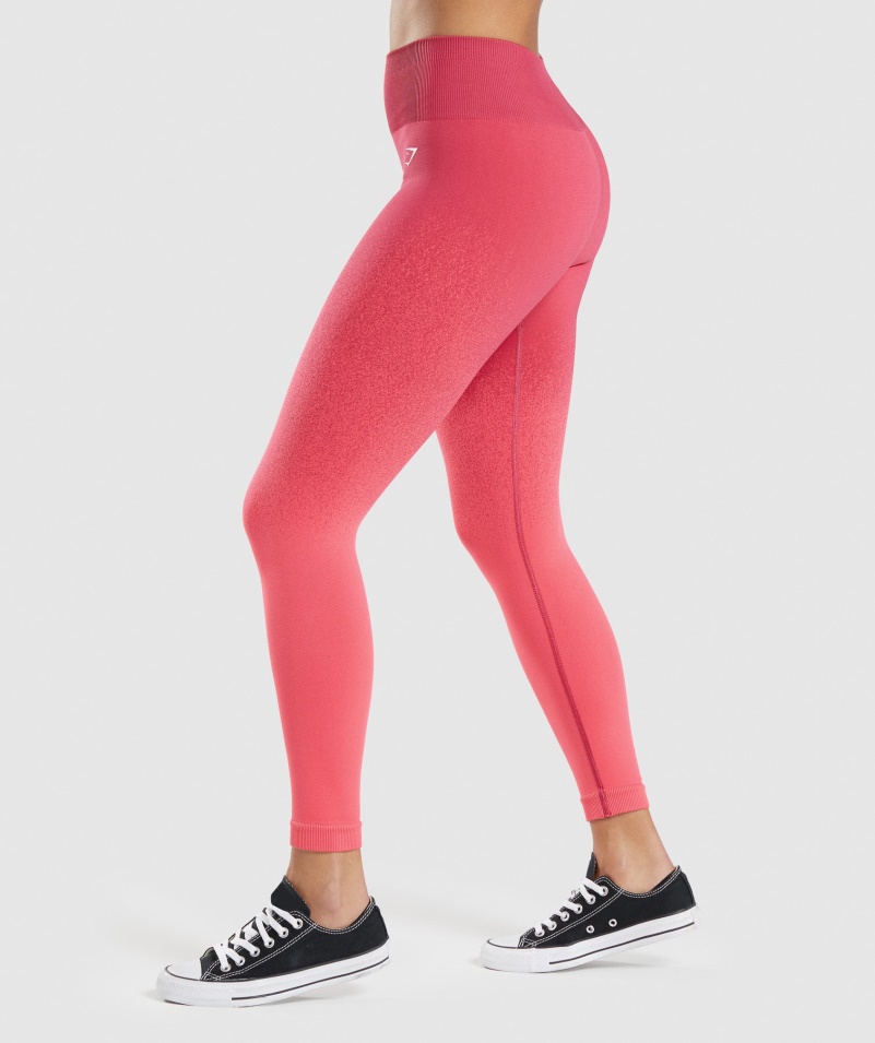 Gymshark Adapt Ombre Bezšvové Legíny Ružovo-červené