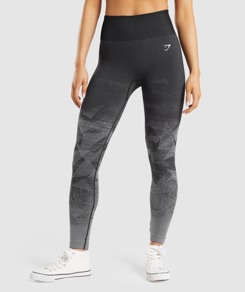 Gymshark Adapt Ombre Bezšvové Legíny Trojuholník-čierne
