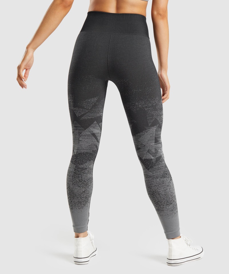 Gymshark Adapt Ombre Bezšvové Legíny Trojuholník-čierne